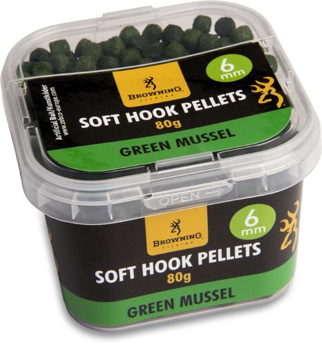 Browning Method Soft Hook Pellets Green Mussel 6mm