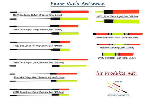 Exner Vario Antennen für Waggler